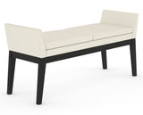 Canadel Downtown Upholstered Bench 5170 in YJ Faux Leather and 05 Peppercorn Washed, three-quarter view