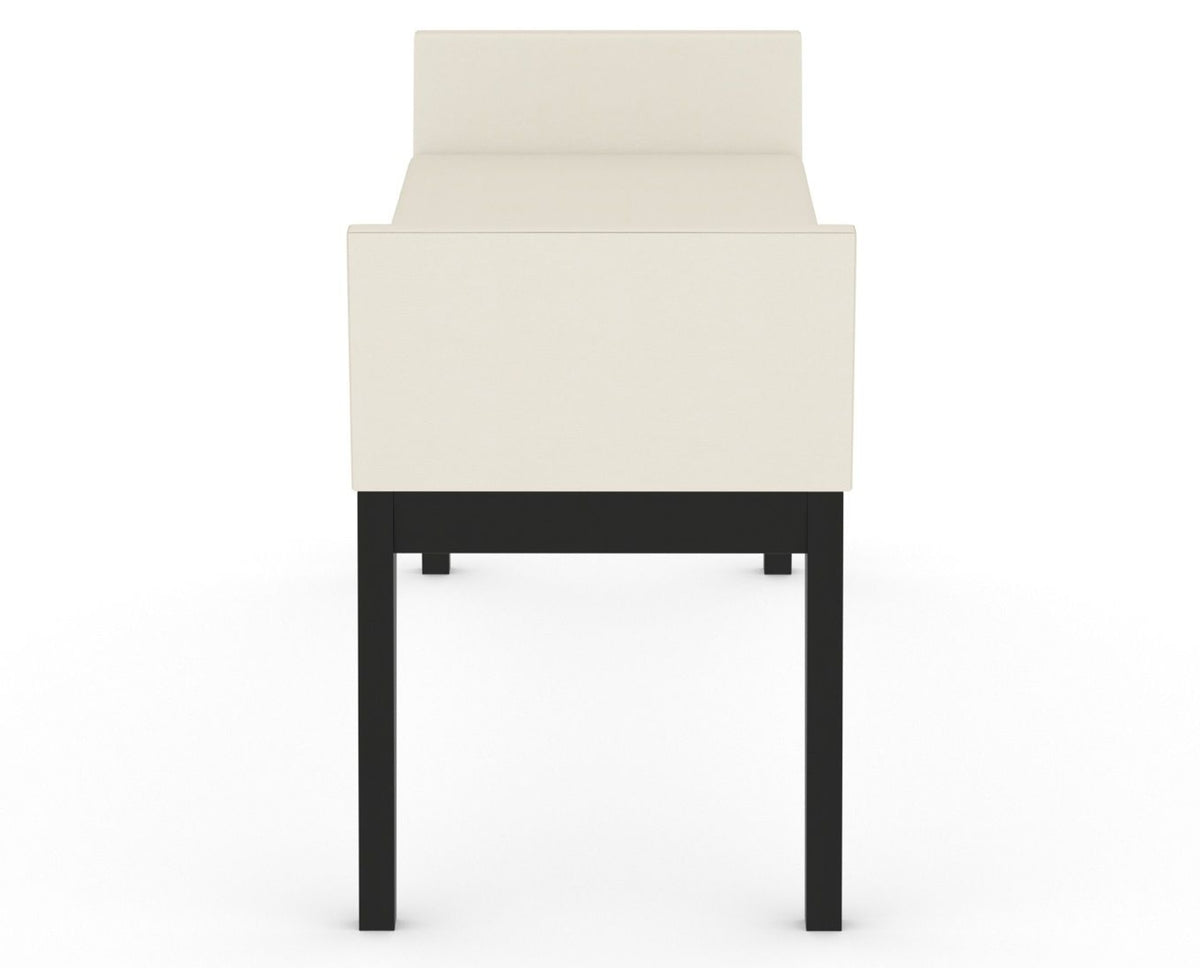 Canadel Downtown Upholstered Bench 5170 in YJ Faux Leather and 05 Peppercorn Washed, side view