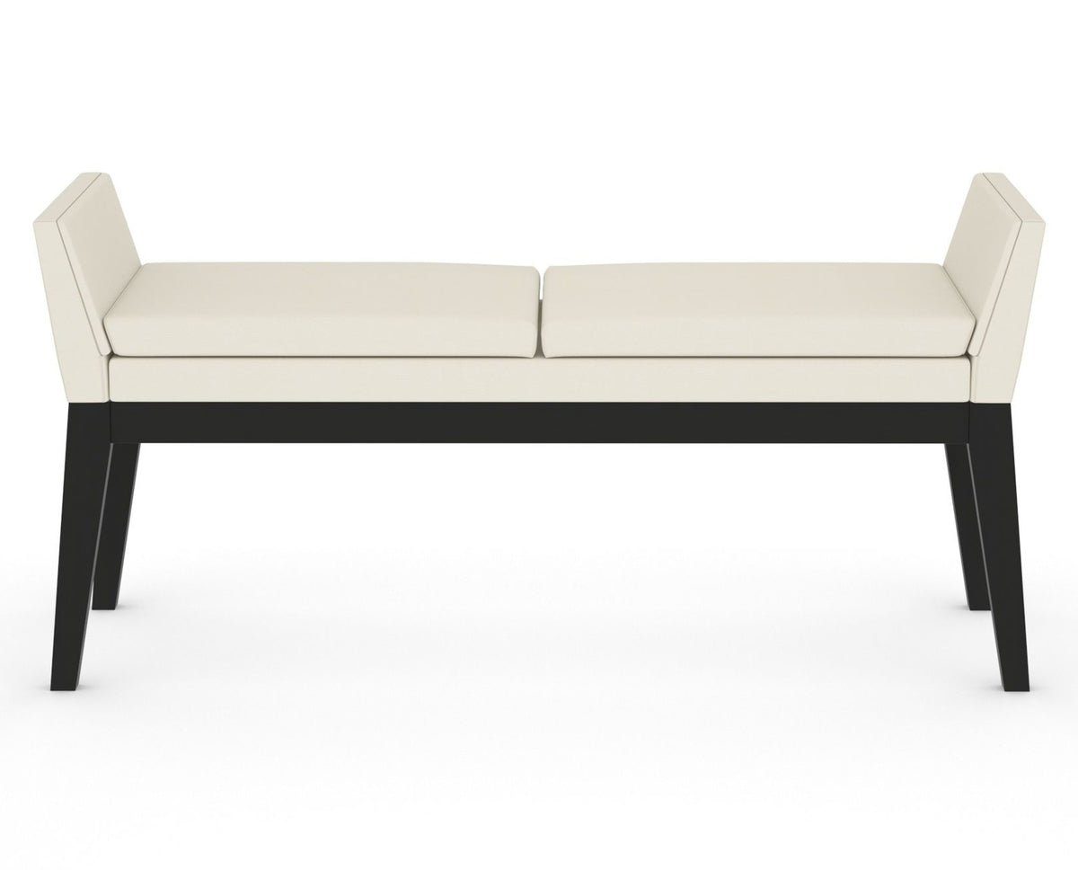 Canadel Downtown Upholstered Bench 5170 in YJ Faux Leather and 05 Peppercorn Washed, back view