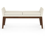Canadel Downtown Upholstered Bench 5170 in YJ Faux Leather and 19 Cognac Washed, front view