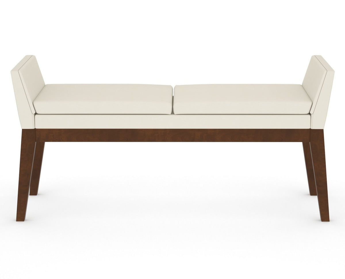 Canadel Downtown Upholstered Bench 5170 in YJ Faux Leather and 19 Cognac Washed, back view