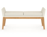 Canadel Downtown Upholstered Bench 5170 in YJ Faux Leather and 20 Caramel Washed, front view