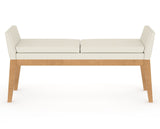 Canadel Downtown Upholstered Bench 5170 in YJ Faux Leather and 20 Caramel Washed, back view
