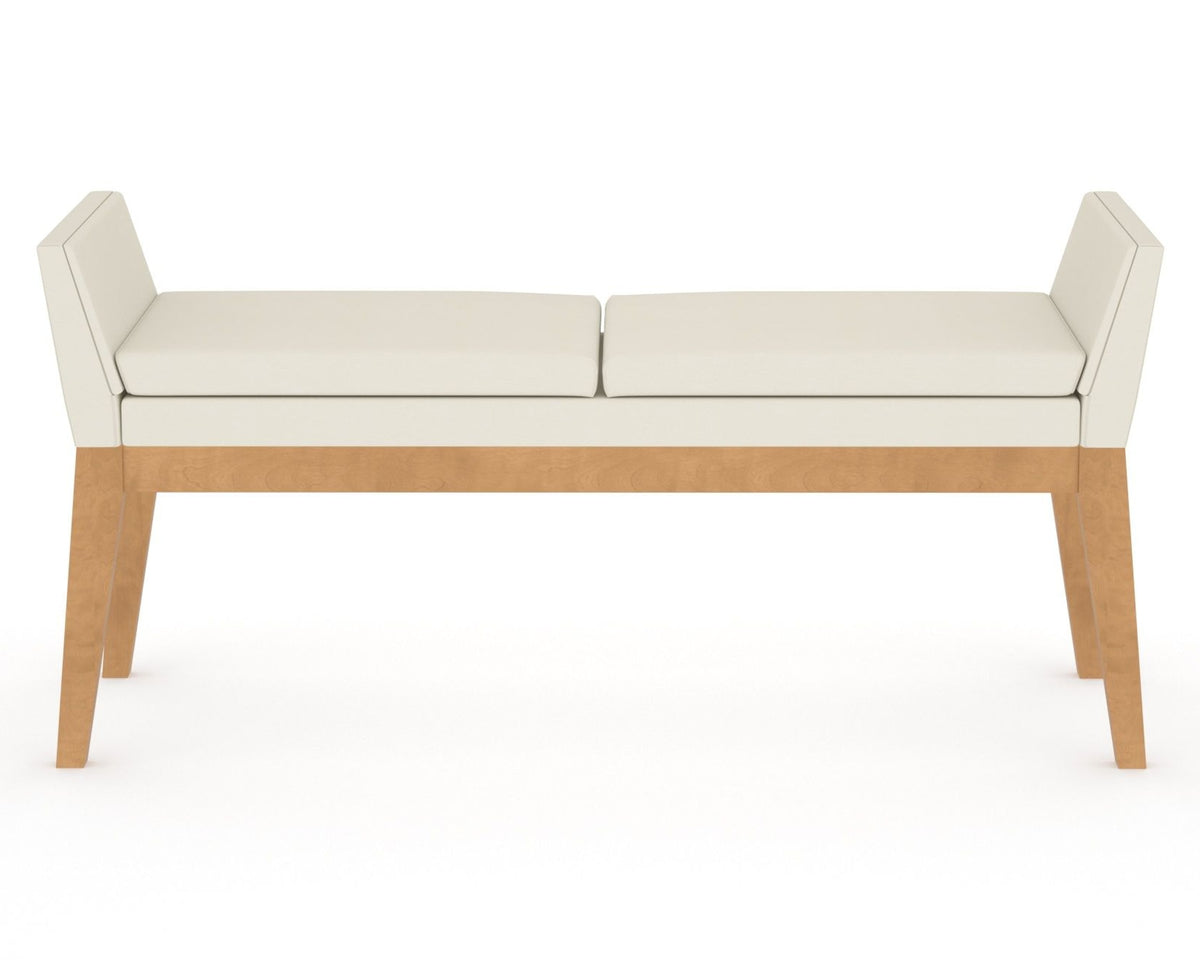 Canadel Downtown Upholstered Bench 5170 in YJ Faux Leather and 20 Caramel Washed, back view