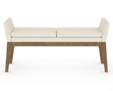 Canadel Downtown Upholstered Bench 5170 in YJ Faux Leather and 25 Pecan Washed, front view