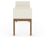 Canadel Downtown Upholstered Bench 5170 in YJ Faux Leather and 25 Pecan Washed, side view