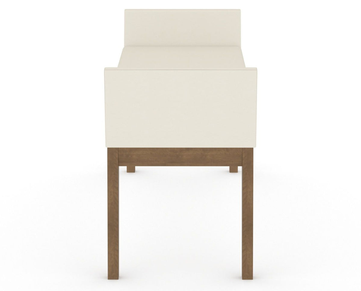 Canadel Downtown Upholstered Bench 5170 in YJ Faux Leather and 25 Pecan Washed, side view