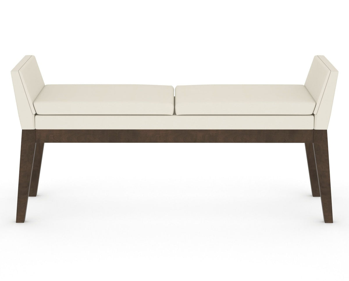 Canadel Downtown Upholstered Bench 5170 in YJ Faux Leather and 29 Hazelnut Washed, front view