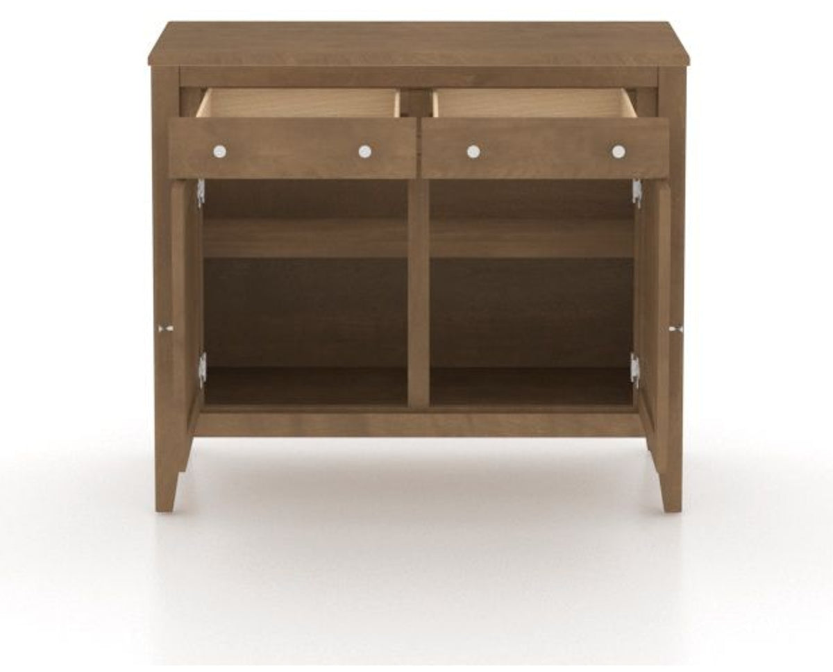 Canadel Buffet 3800 in 25 Pecan Washed, fully open view