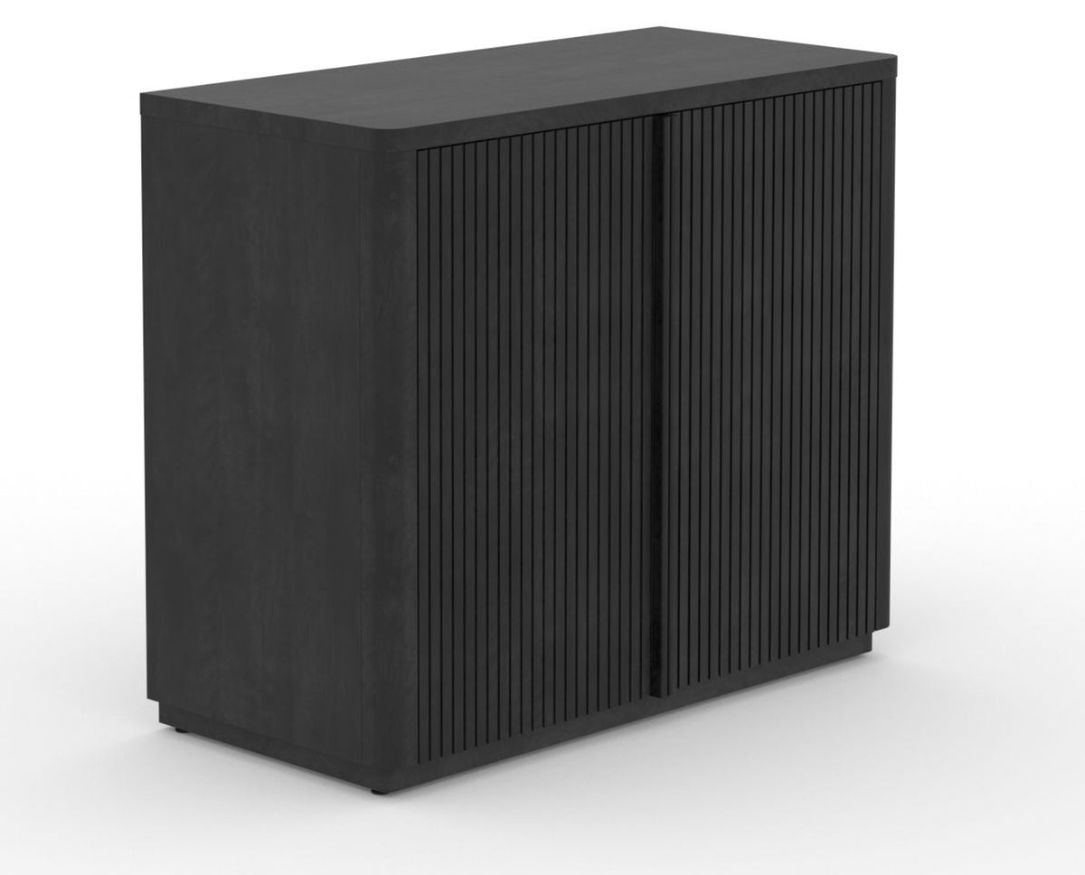 Canadel Modern Channel 40 Buffet in Dark Smoke, three-quarter view