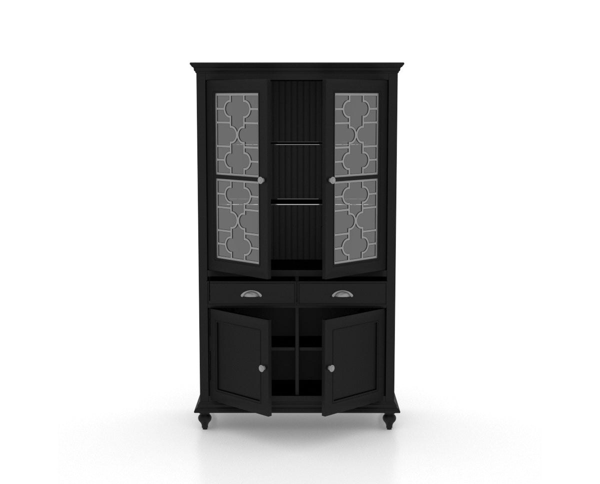 Canadel Farmhouse Buffet 4172 in Midnight Black Washed, open view