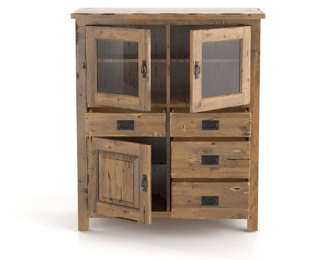 Canadel Champlain Buffet 4248 in Oak Washed, open view