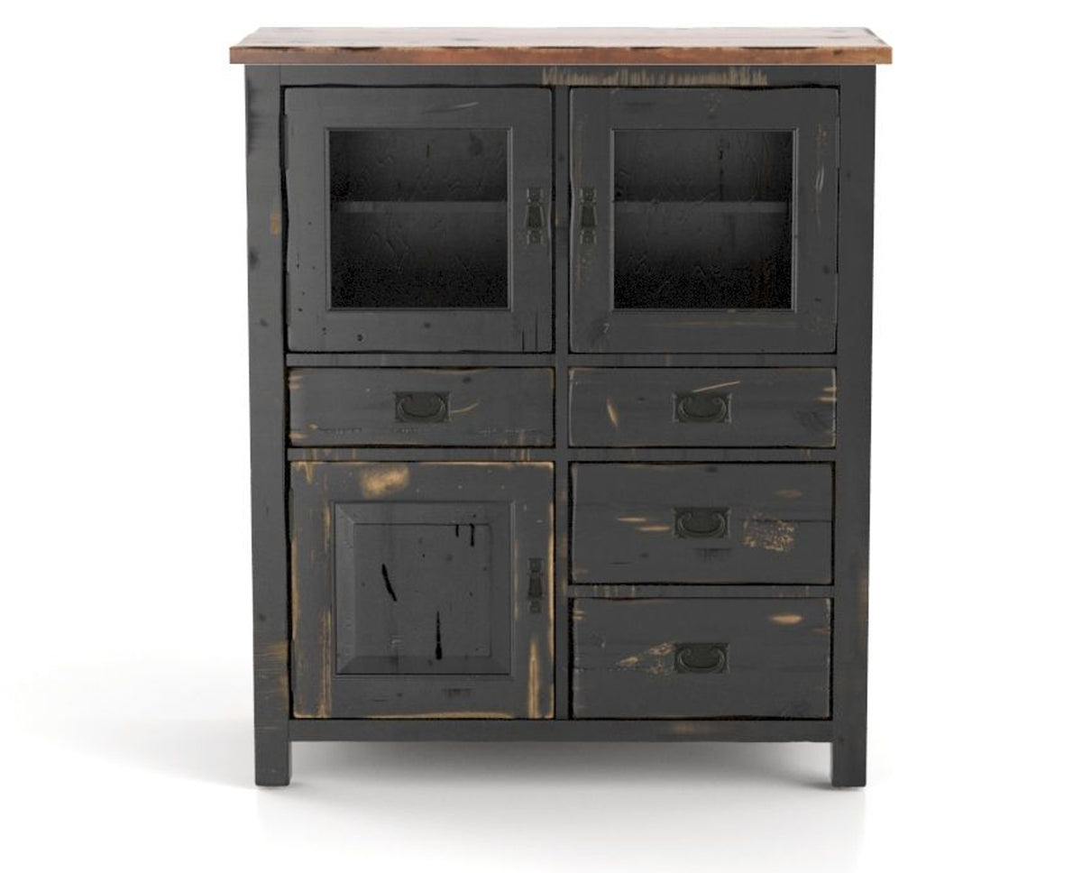 Canadel Champlain Buffet 4248 in 63 Black / 33 Spice Washed, front view
