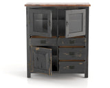 Canadel Champlain Buffet 4248 in 63 Black / 33 Spice Washed, open view