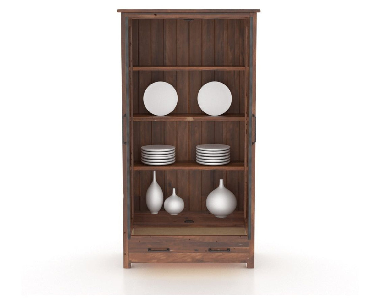 Canadel Champlain Farmhouse Buffet in Spice Washed, fully open view