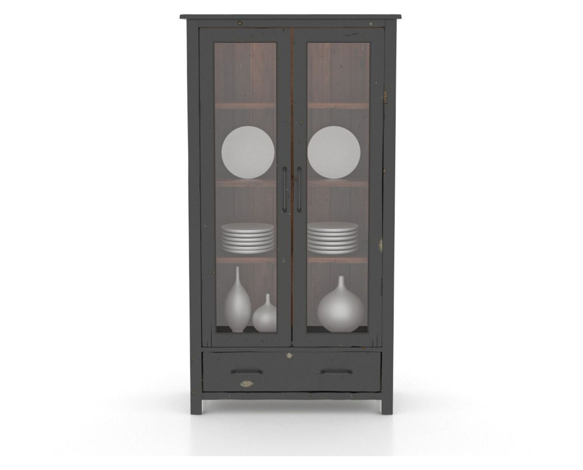 Canadel Champlain Farmhouse Buffet in Black and Spice Washed, front view
