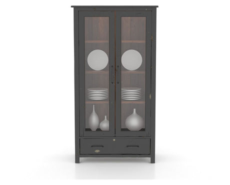 Canadel Champlain Farmhouse Buffet in Black and Spice Washed, front view