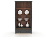 Canadel Champlain Farmhouse Buffet in Black and Spice Washed, fully open view