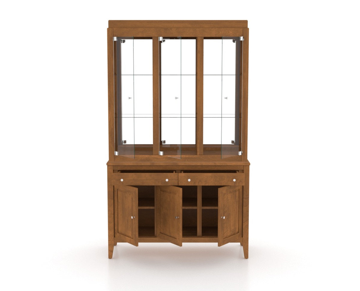 Canadel Core Buffet 4800 in Oak Washed Hutch, open view
