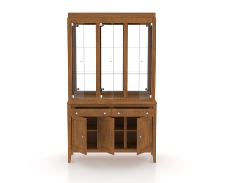 Canadel Buffet 4800 in Oak Washed Hutch, open view