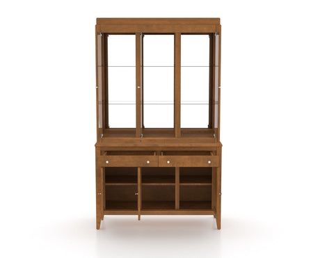 Canadel Buffet 4800 in Oak Washed Hutch, fully open view