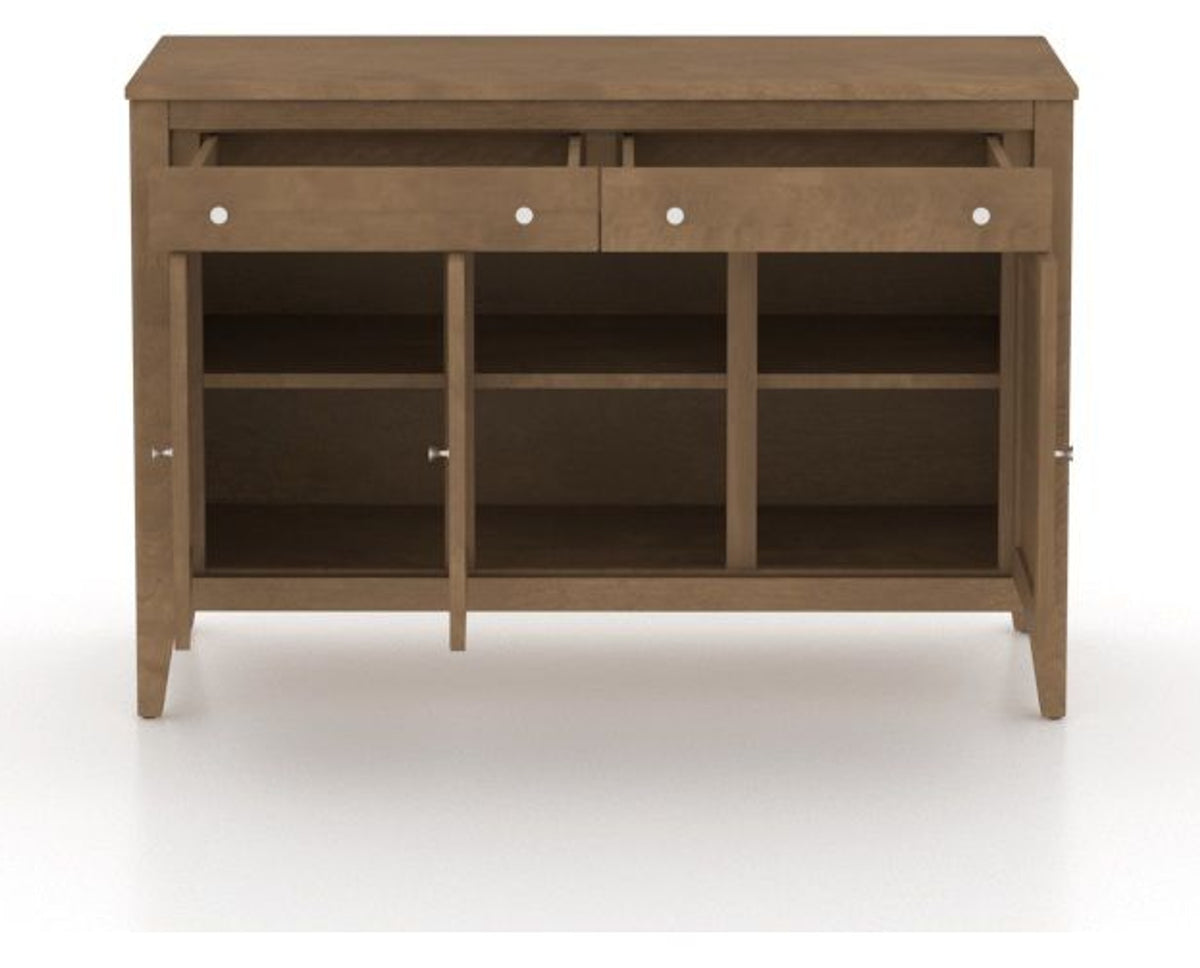 Canadel Buffet 4800 in 25 Pecan Washed, fully open view