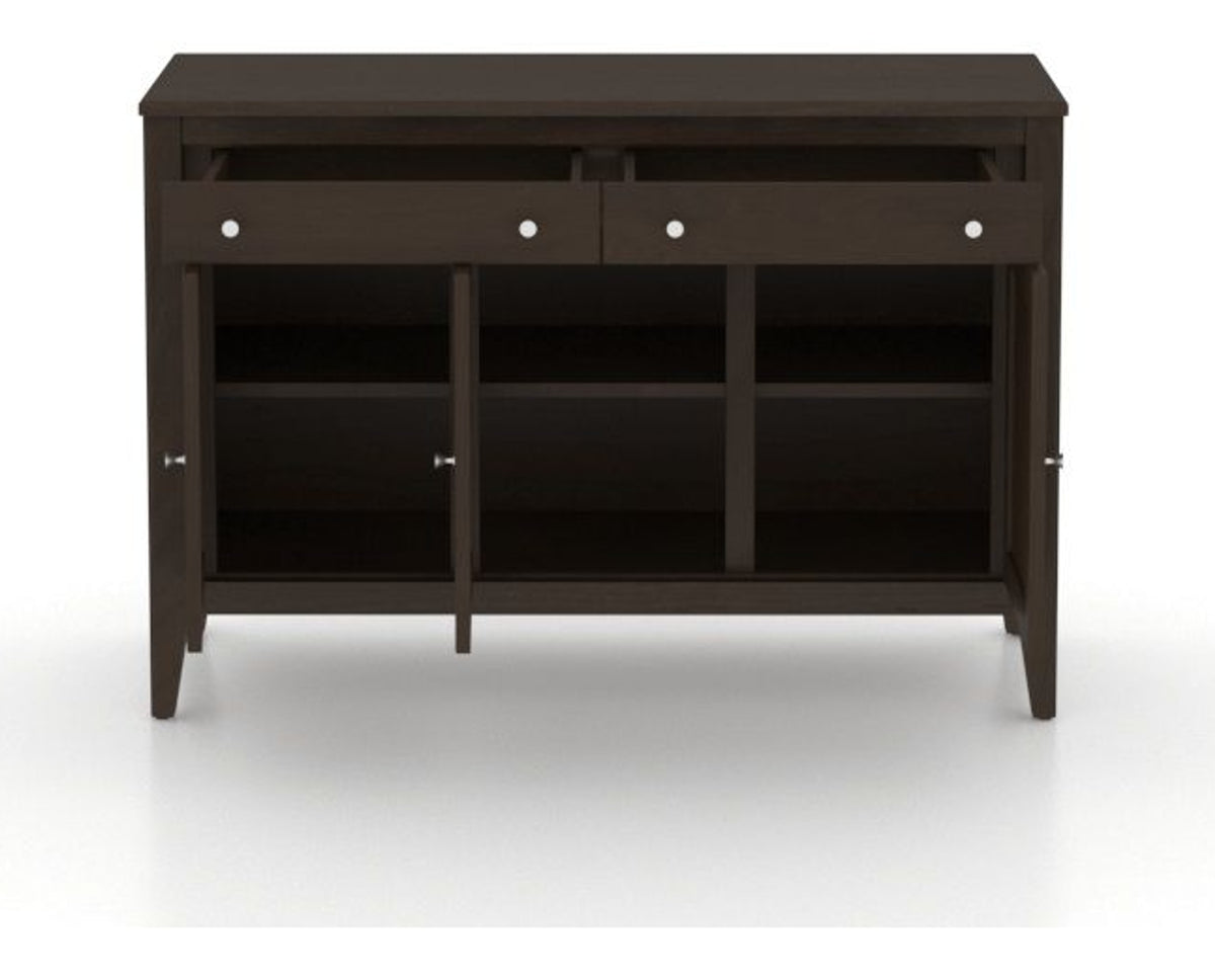 Canadel Buffet 4800 in 59 Davy's Grey, fully open view