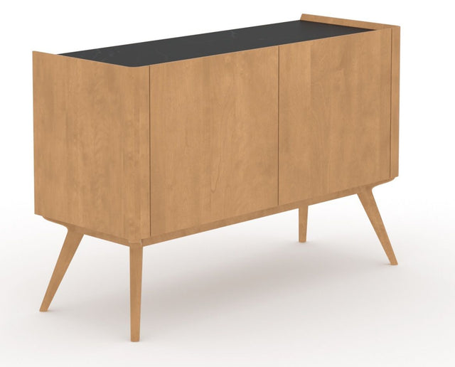 Canadel Downtown Legz Mini Buffet in Caramel Washed, three-quarter view