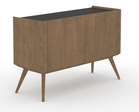 Canadel Downtown Legz Mini Buffet in Pecan Washed, three-quarter view