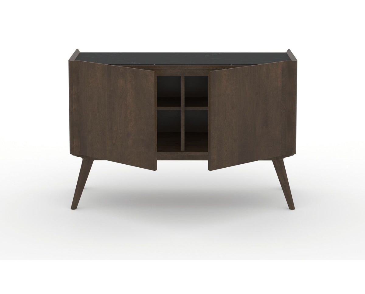 Canadel Downtown Legz Mini Buffet in Hazelnut Washed, open view