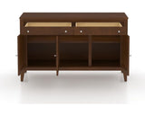Canadel Shaker Buffet in Cognac Washed, fully open view