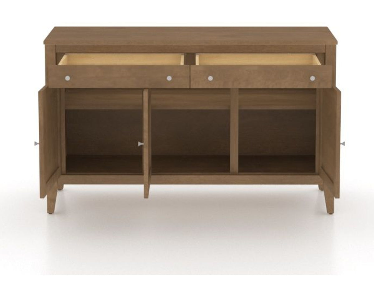 Canadel Shaker Buffet in Pecan Washed, fully open view