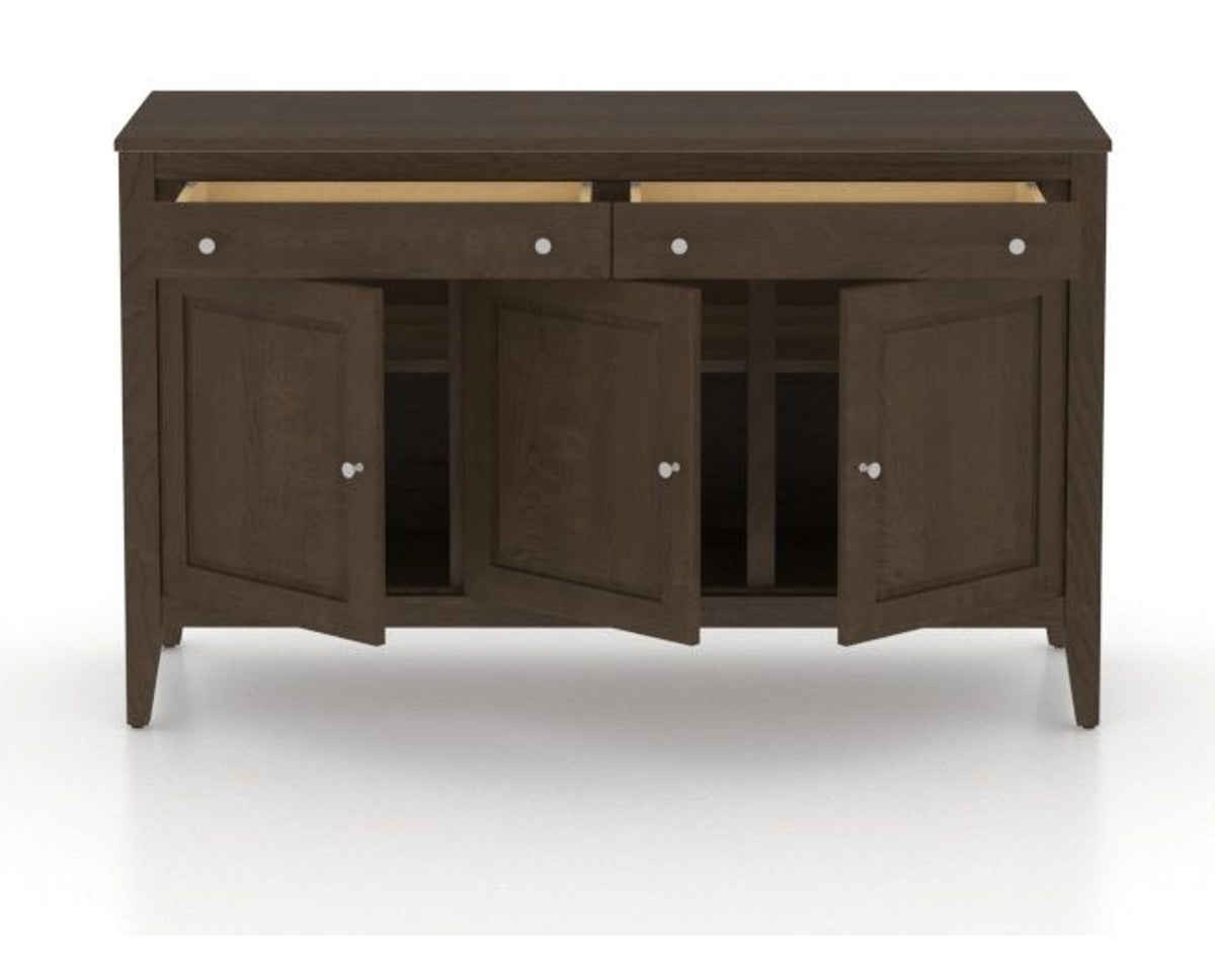 Canadel Shaker Buffet in Hazelnut Washed, open view
