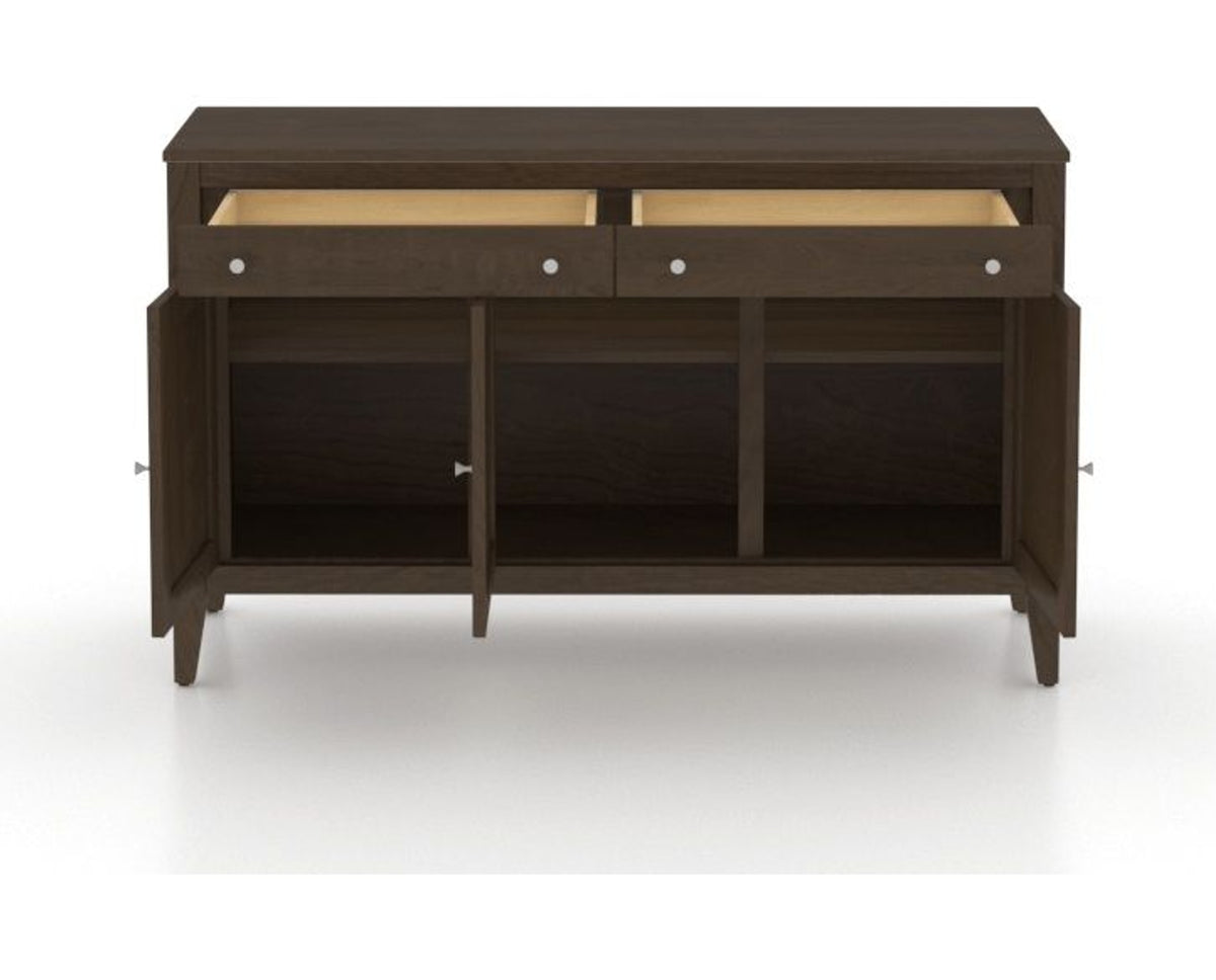 Canadel Shaker Buffet in Hazelnut Washed, fully open view