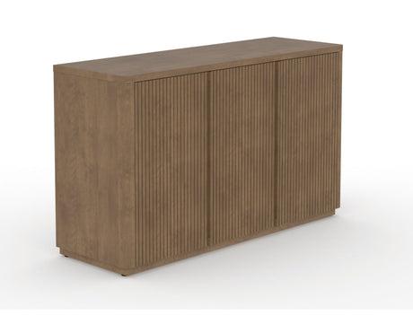 Canadel Modern Channel 58 Buffet in Pecan Washed, three-quarter view
