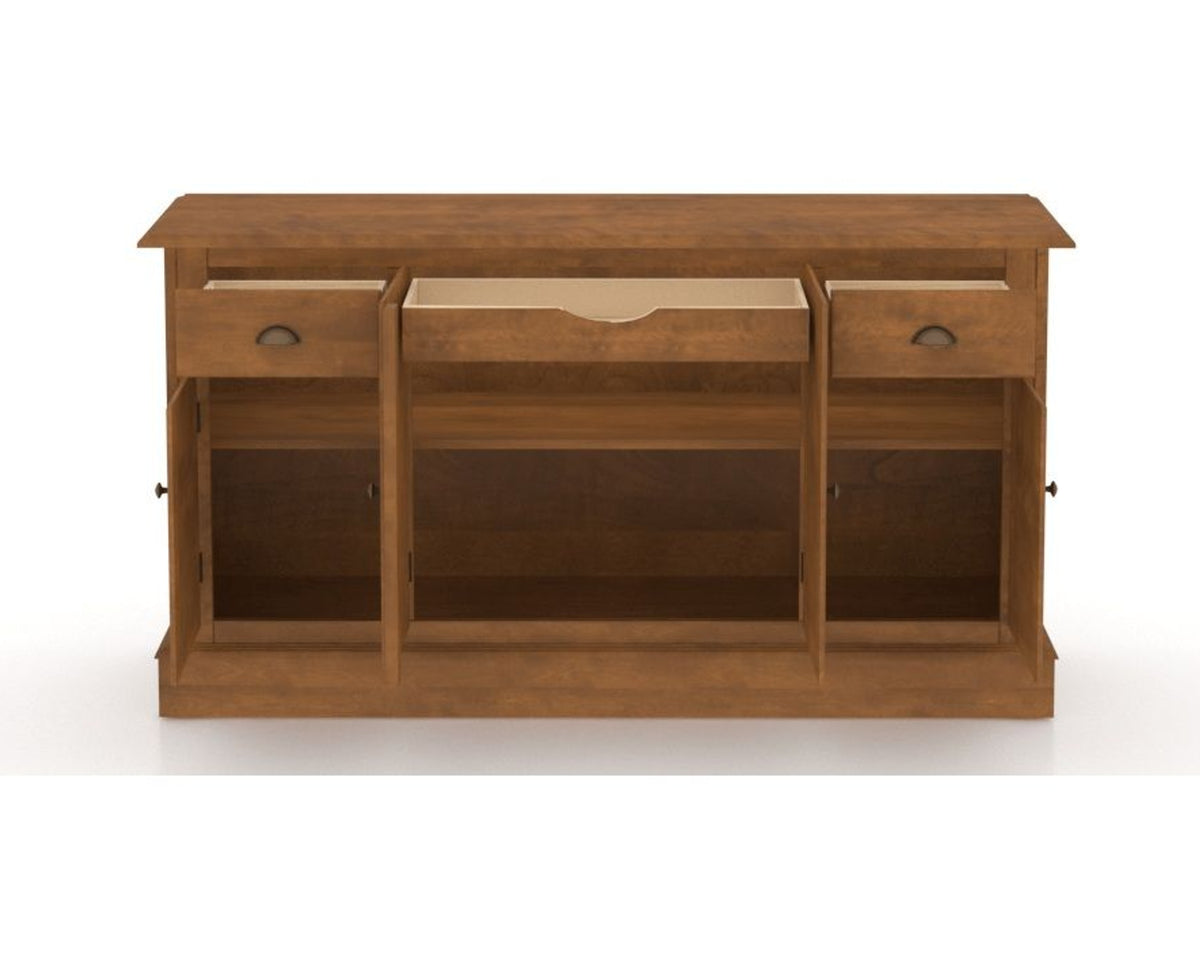 Canadel Buffet 6002 in Oak Washed, fully open view
