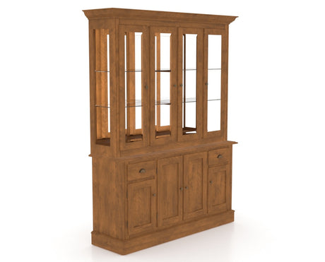 Canadel Buffet 6002 in Oak Washed Hutch, three-quarter view