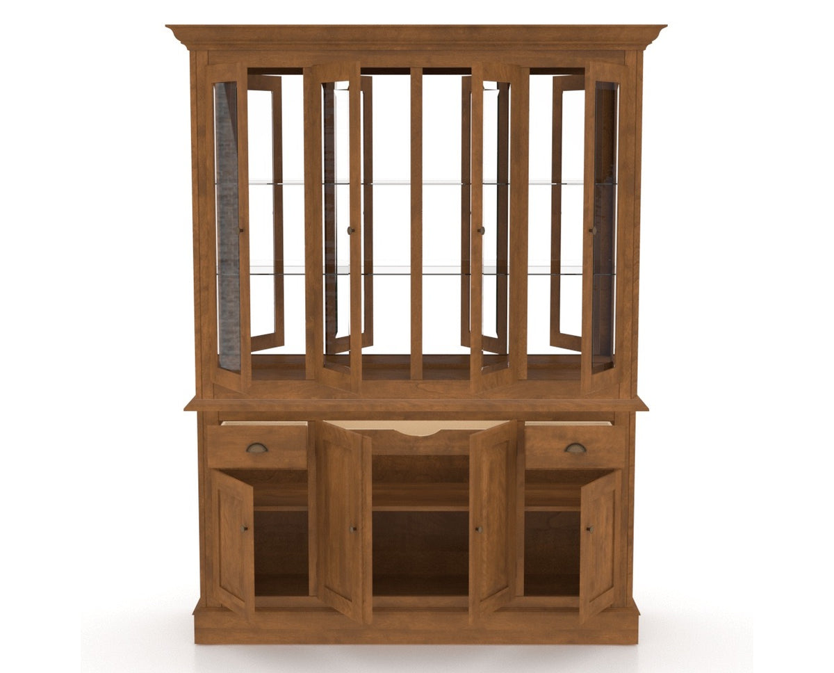 Canadel Buffet 6002 in Oak Washed Hutch, open view