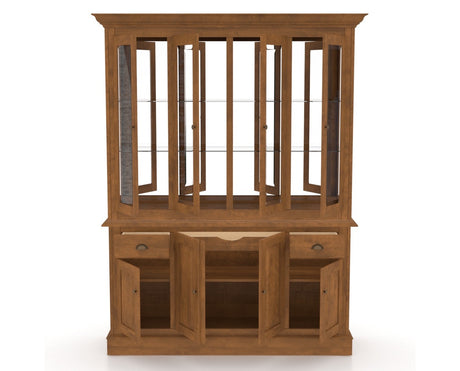 Canadel Buffet 6002 in Oak Washed Hutch, open view