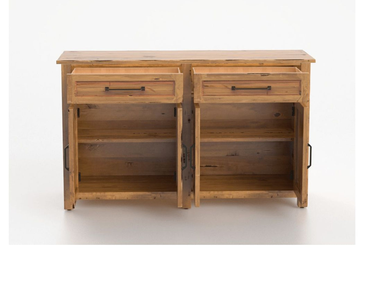Canadel Champlain Buffet in Honey Washed, fully open view