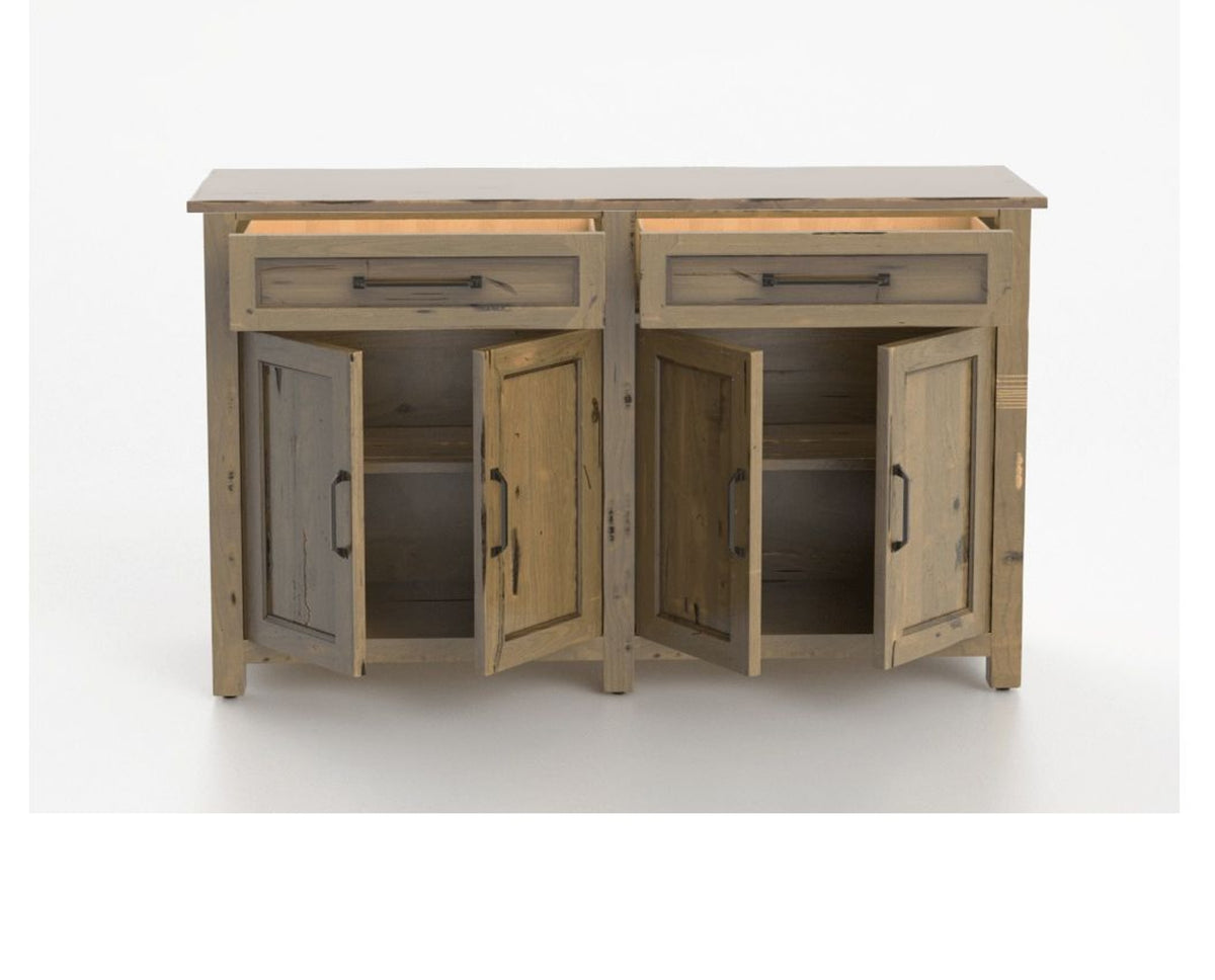 Canadel Champlain Buffet in Pecan Washed, open view