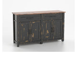 Canadel Champlain Buffet in Black and Spice Washed, three-quarter view