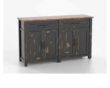 Canadel Champlain Buffet in Black and Spice Washed, three-quarter view