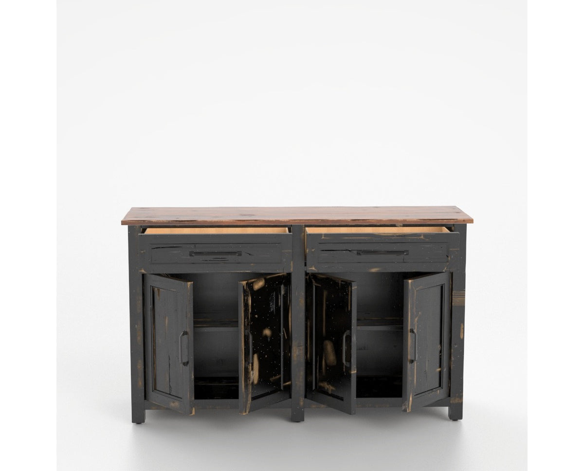 Canadel Champlain Buffet in Black and Spice Washed, open view