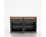 Canadel Champlain Buffet in Black and Spice Washed, fully open view