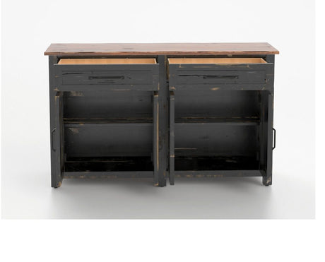 Canadel Champlain Buffet in Black and Spice Washed, fully open view