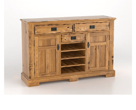 Canadel Champlain Colonial Buffet in Honey Washed, three-quarter view