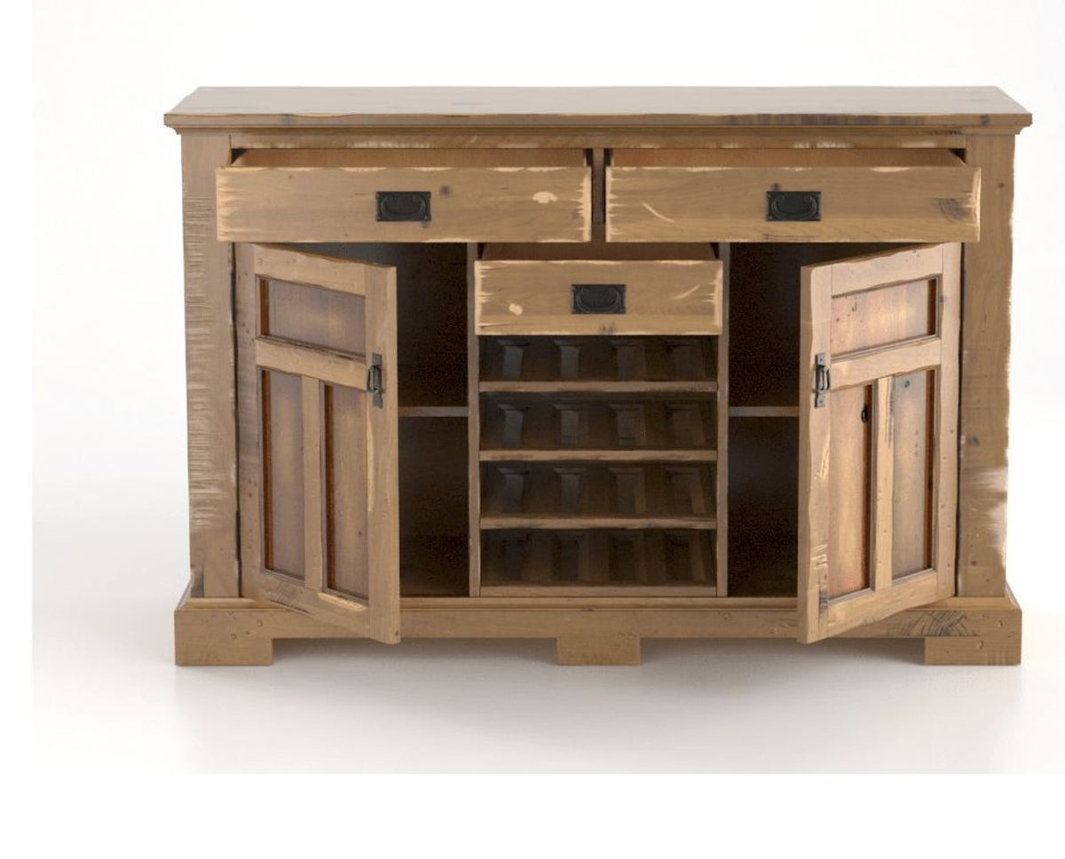 Canadel Champlain Colonial Buffet in Pecan Washed, open view