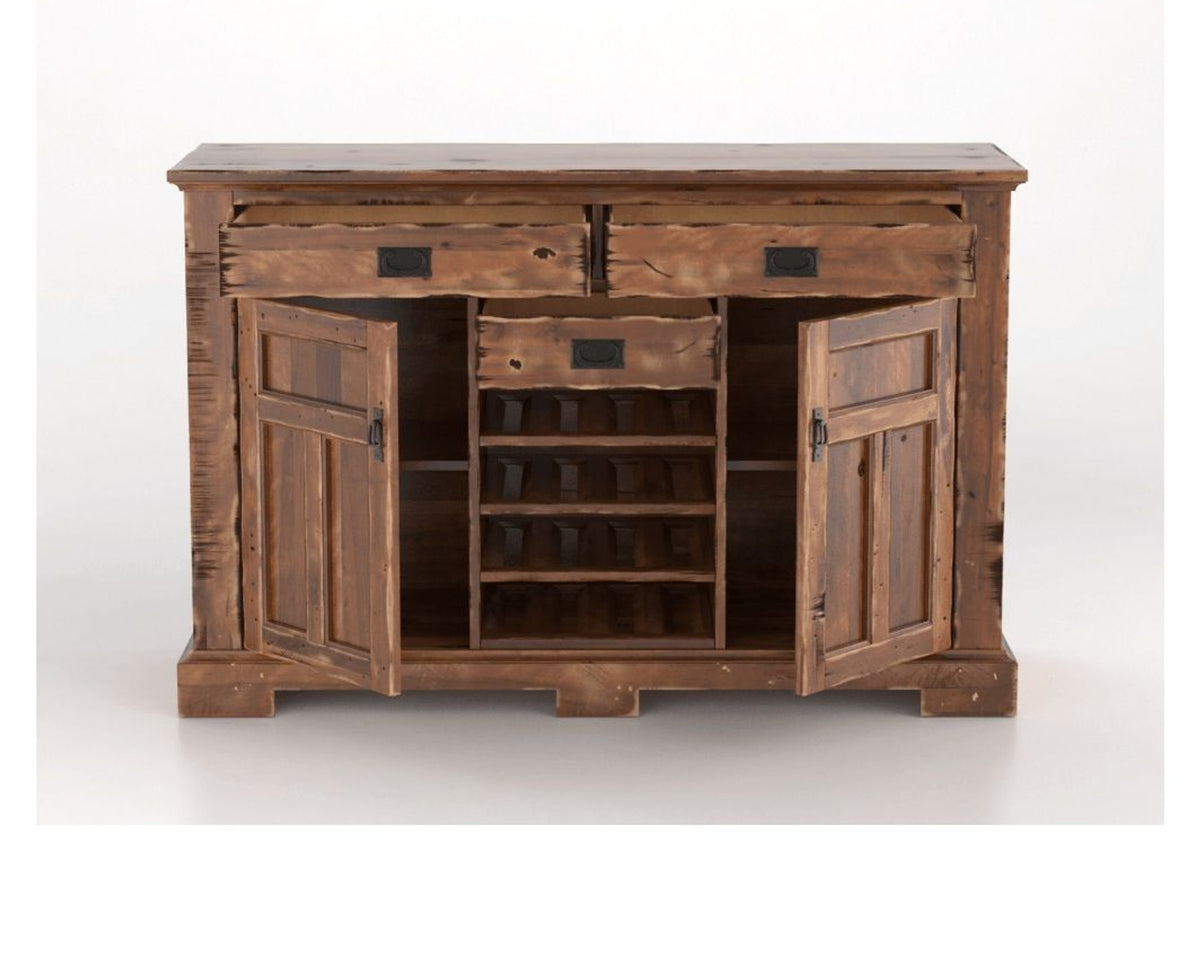 Canadel Champlain Colonial Buffet in Spice Washed, open view