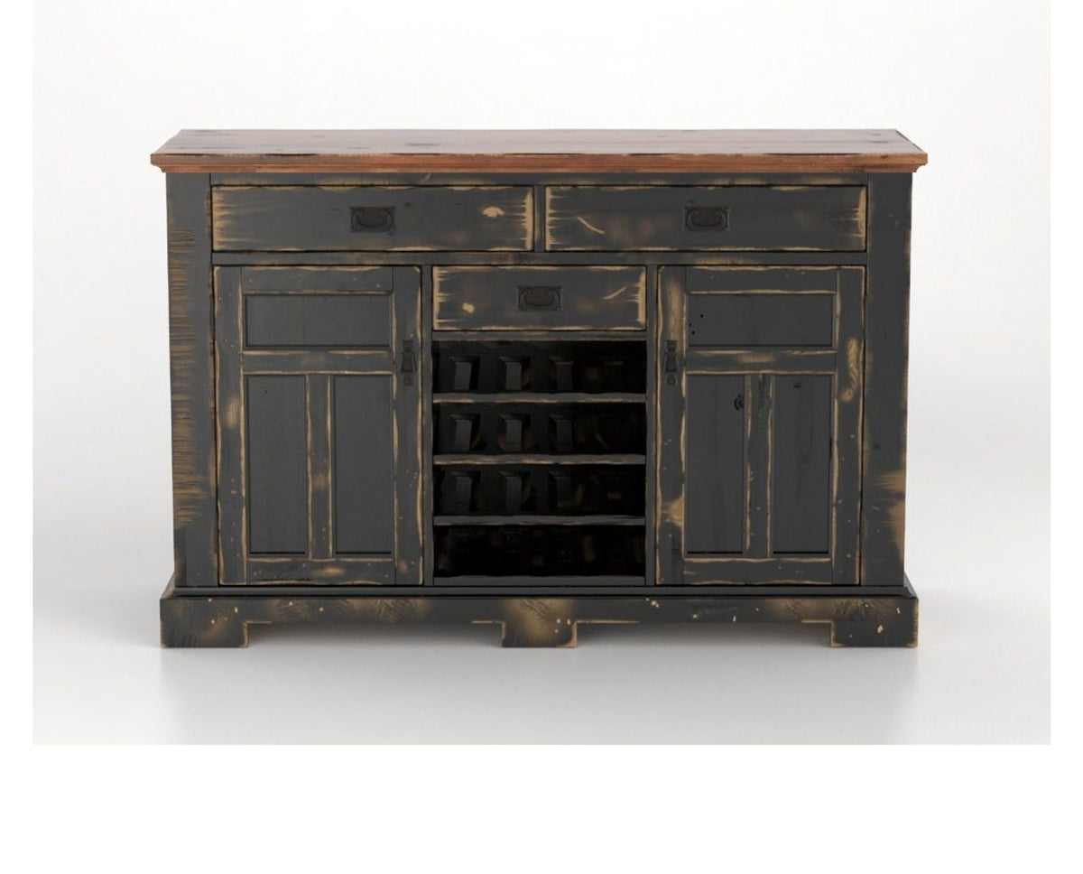 Canadel Champlain Colonial Buffet in Black and Spice Washed, front view